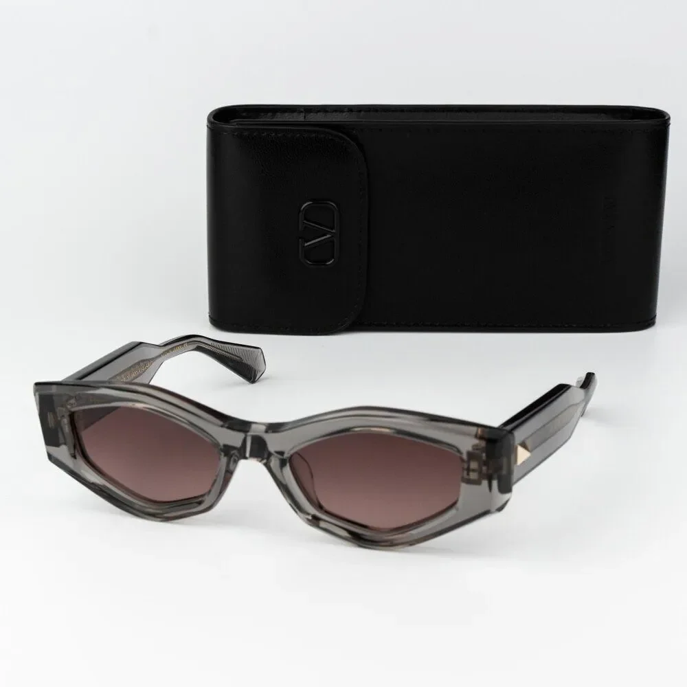 Valentino Men Sunglasses Translucent Grey Rose Irregular V - TRE VLS-101C-51
